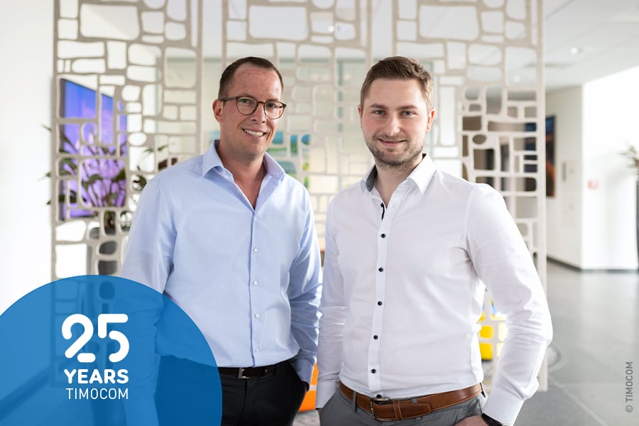 Sebastian Lehnen ir Tim Thiermann, FreightTech įmonės TIMOCOM generaliniai direktoriai